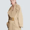Trench lungo in gabardine di cotone Trench lungo in gabardine di cotone