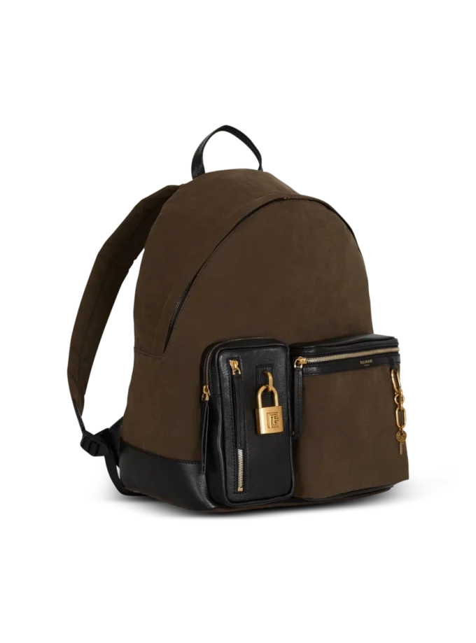 Zaino Pulse in pelle di vitello e nylon Zaino Pulse in pelle di vitello e nylon